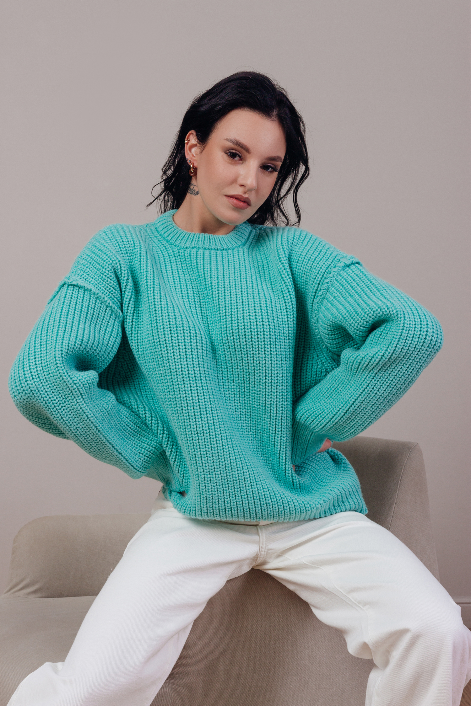 Джемпер швами наружу (тиффани)