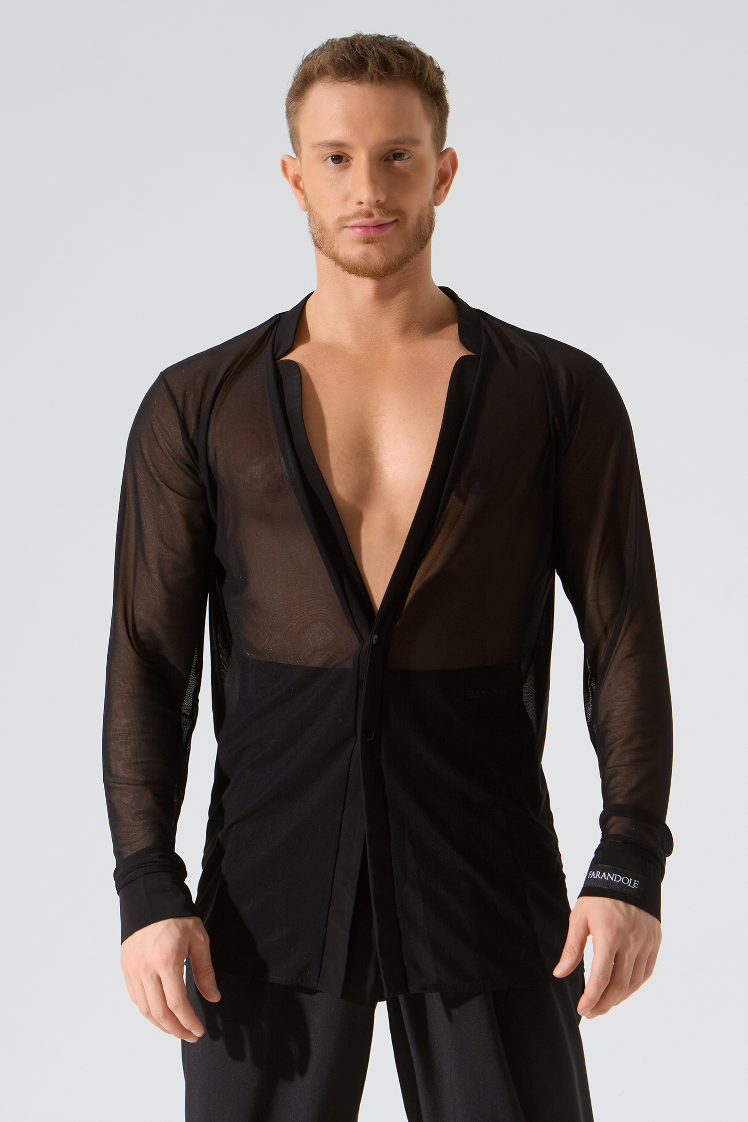 Рубашка мужская из сетки (черный)