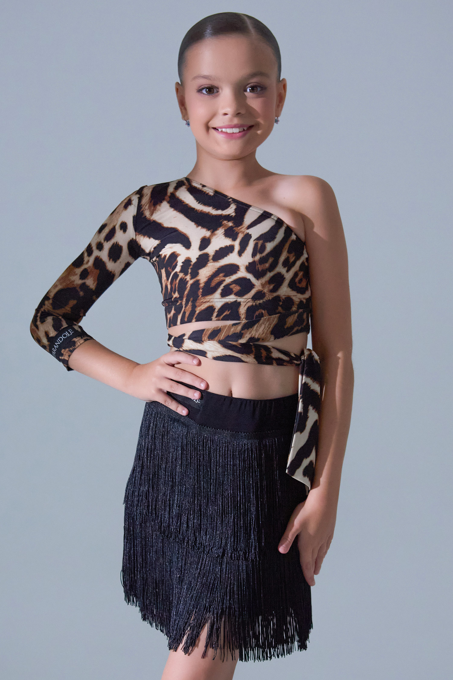 Топ детский на одно плечо (тигровый)