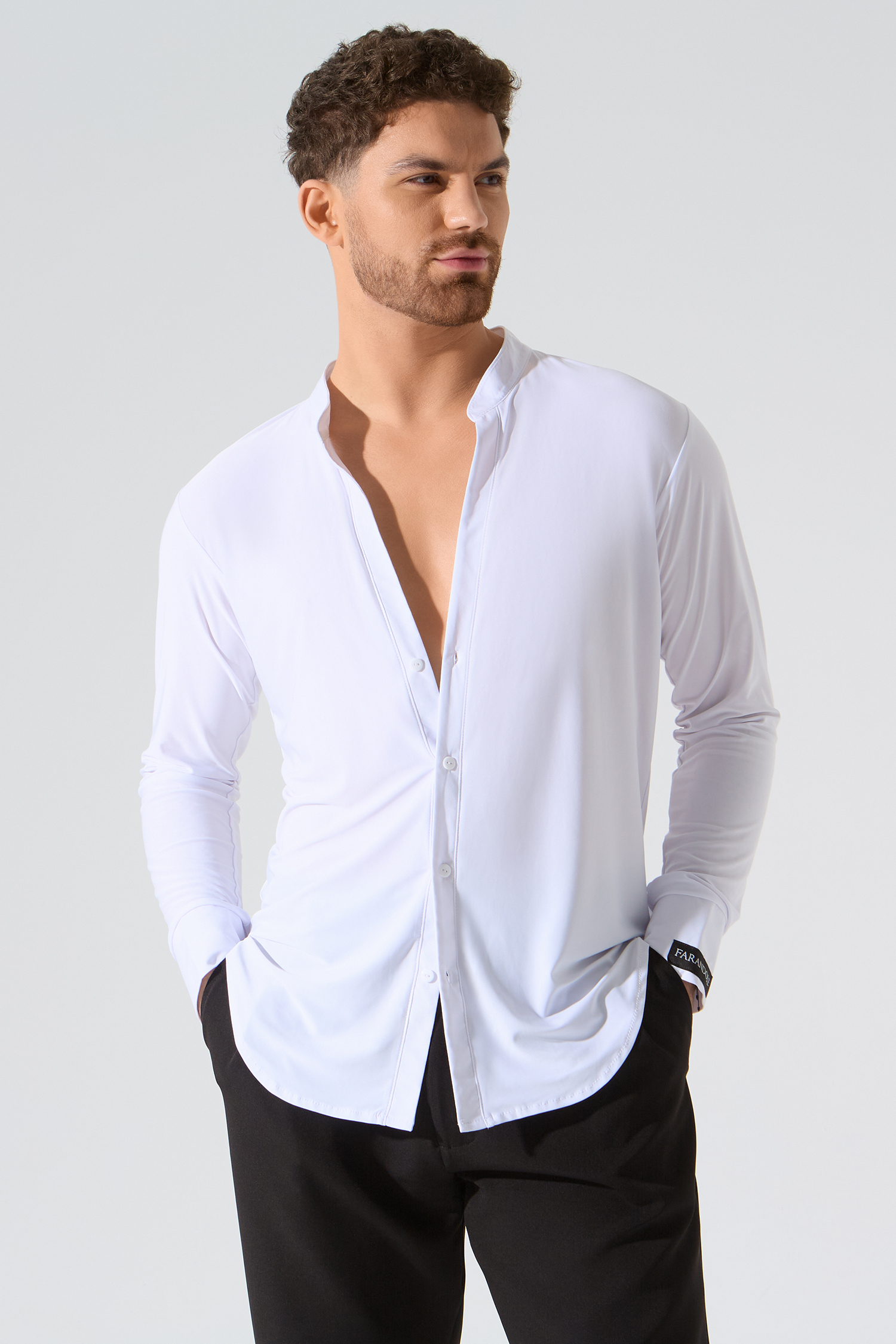 Рубашка мужская приталенная (белый)