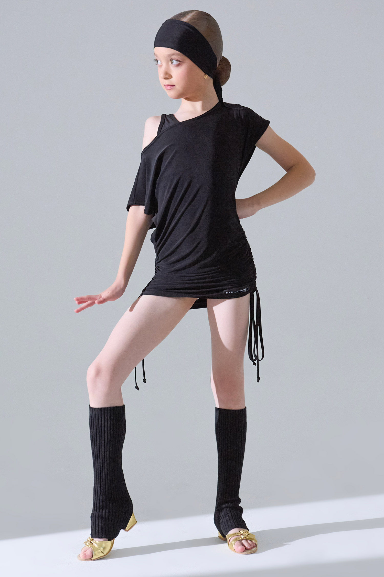 Платье детское с кулисками (черный)