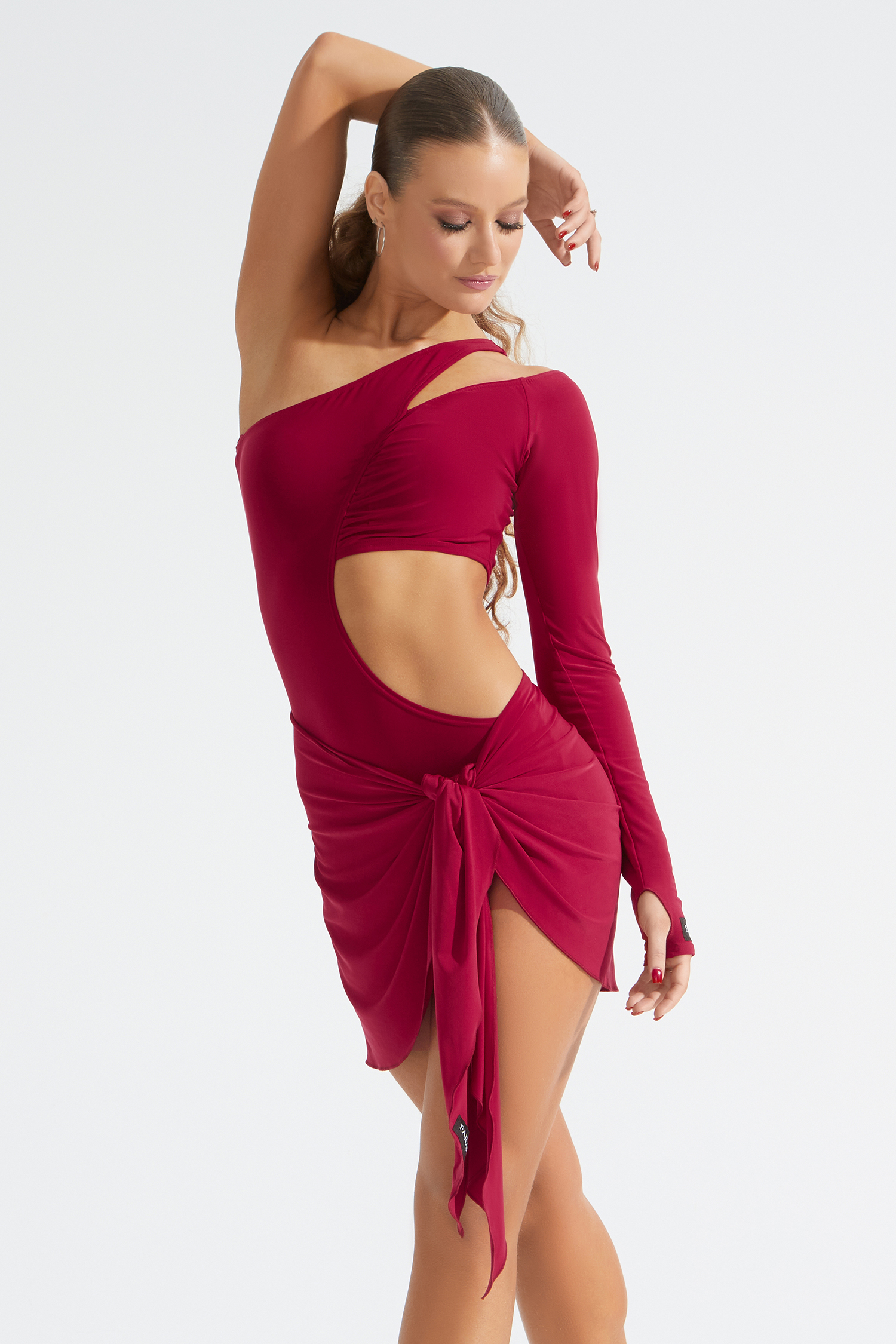 Платок с длинными завязками (бордовый) 506F