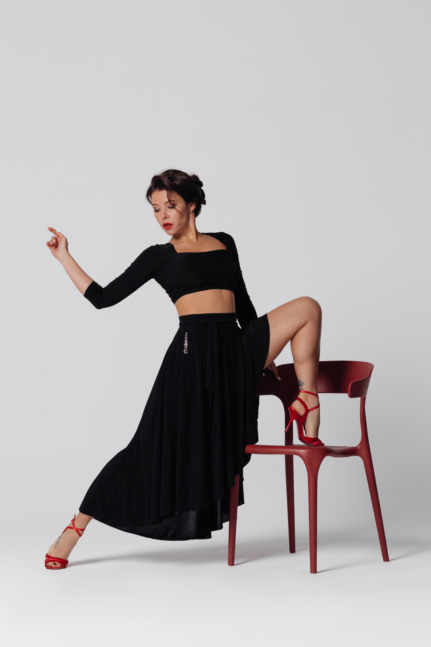 Юбка черная с запахом для аргентинского танго