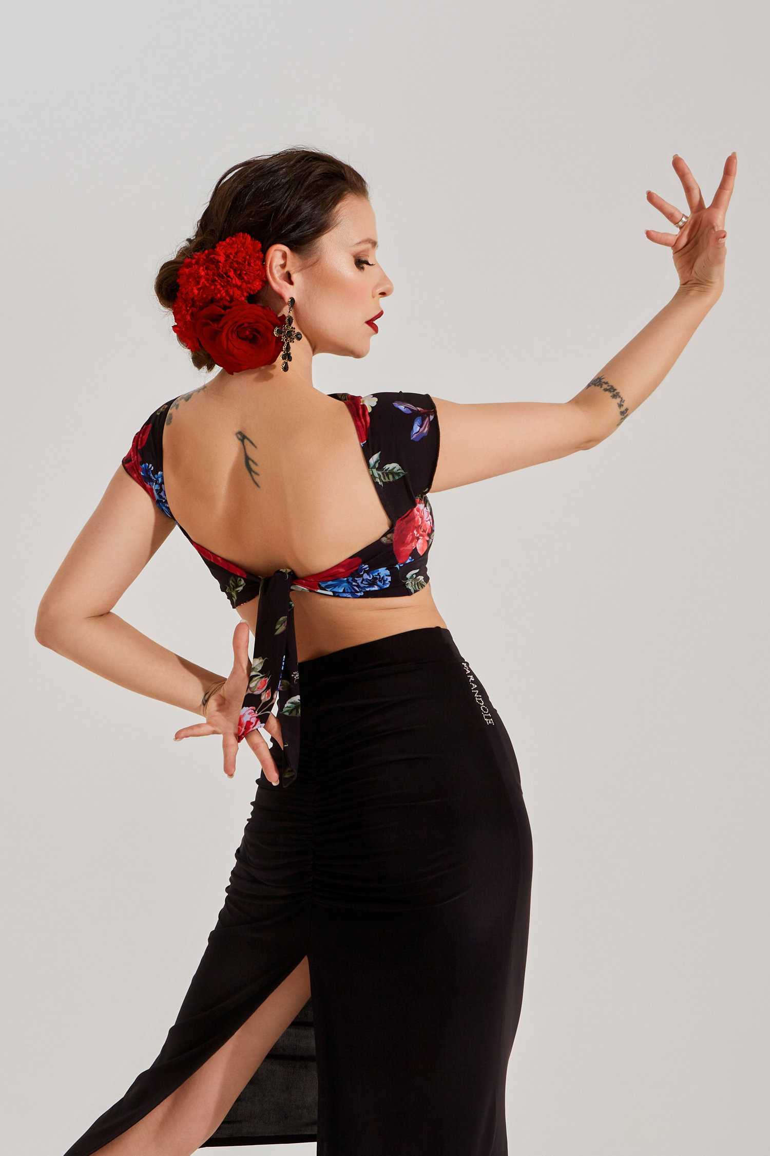 Топ с завязкой на спине (цветочный принт)