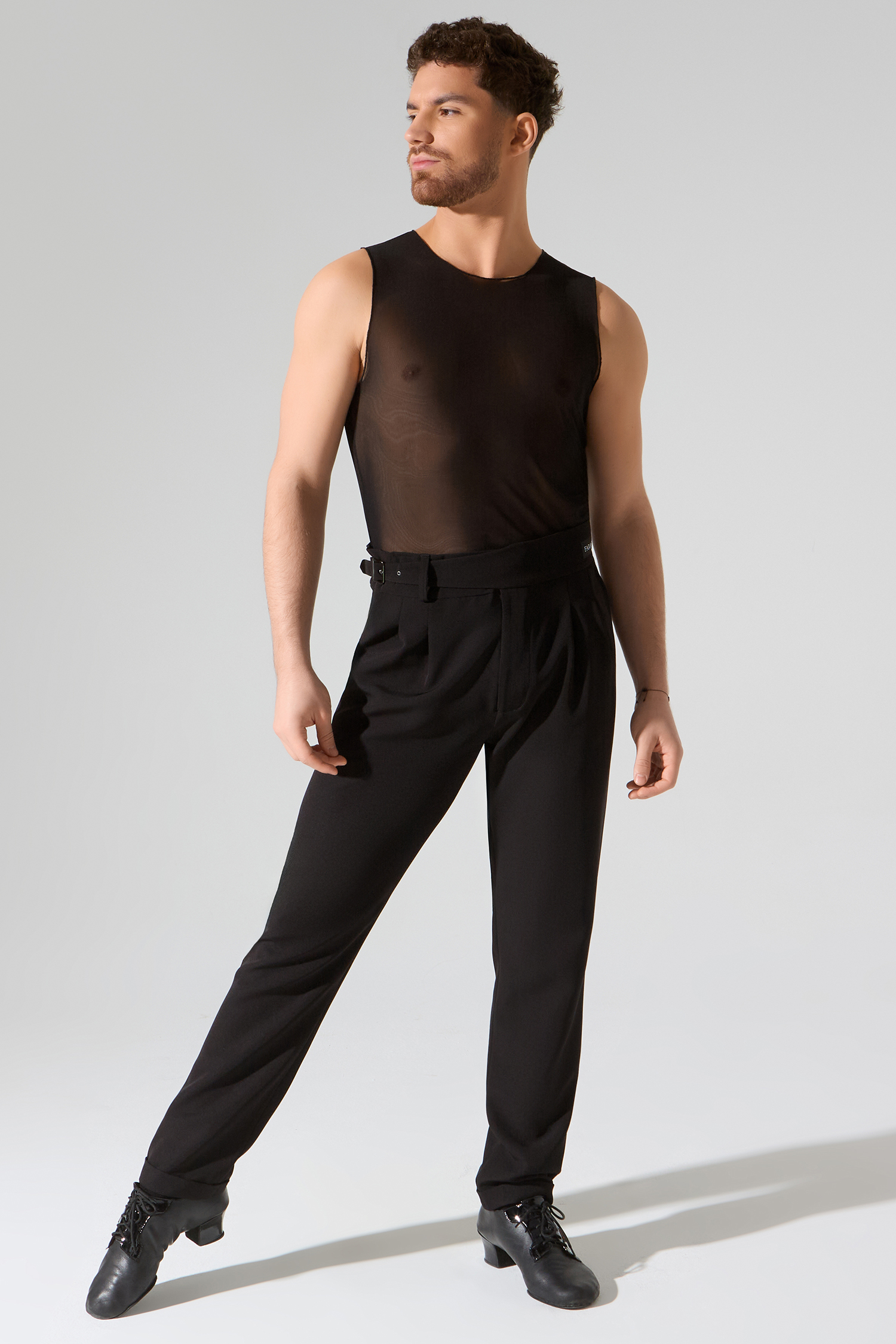 Брюки мужские с пряжкой (черный)