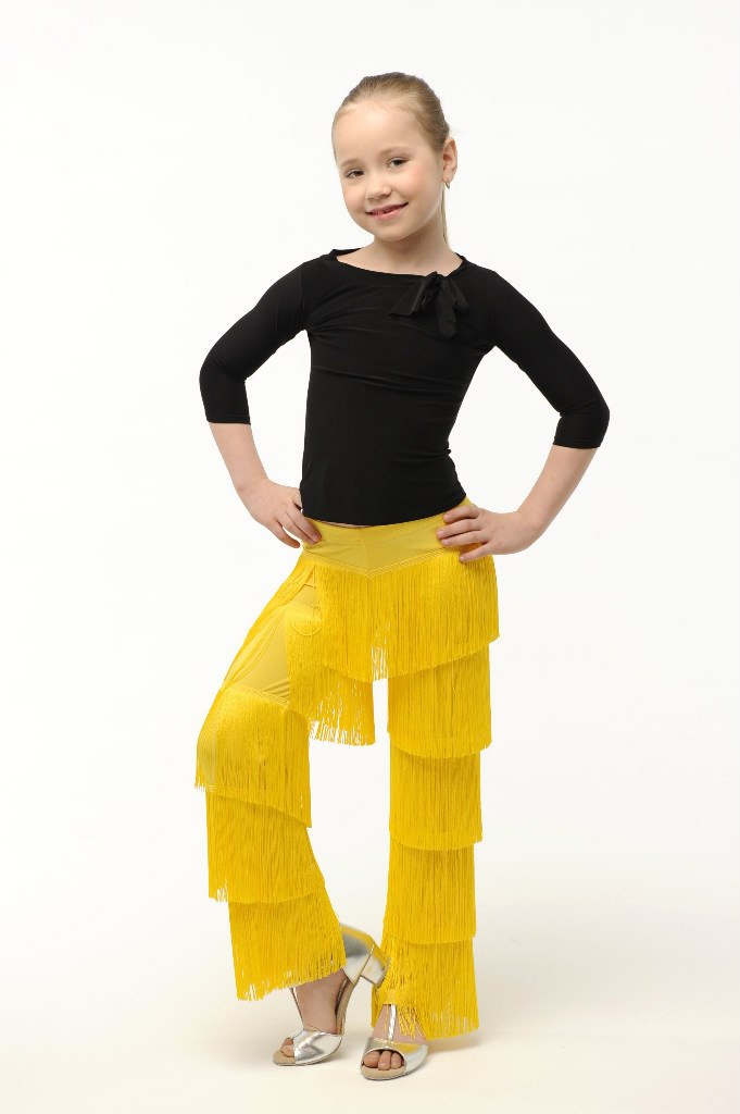 Брюки детские с бахромой (желтый)